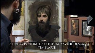 Portrait of Manel, 3 hours sketch time-lapse