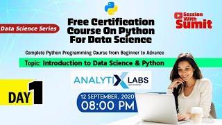 Python Tutorial for Beginners | Free Certification| AnalytixLabs | Session With Sumit | Day-1