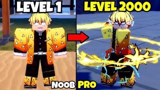 Beating Demon Blade as Zenitsu! Lvl 0 to Max Lvl 2000 Noob to Pro in Demon Blade!