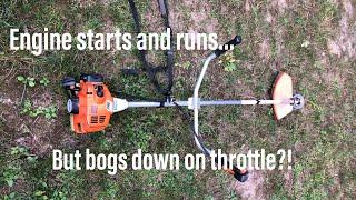 Stihl gas trimmer dies with throttle - even with new carb!