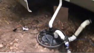 Uphill Permanent RV Sewage System - Pumping Long Distance via Underground PVC Drain Pipe to Septic