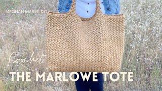 The Marlowe Tote free crochet pattern and tutorial. Braided puff stitch crochet tutorial