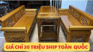 Bộ trường kỷ Gỗ gụ hàng đẹp giá chỉ 20 triệu