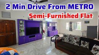 Semi-Furnished || 3 Bhk Flat For Sale @ HYDERABAD [ 700 Mtrs Distance From Metro Station ]