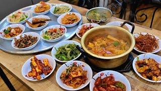 혼밥도 괜찮아요! 30개 반찬 무한리필 7000원 백반 / A restaurant where you can eat all 30 side dishes