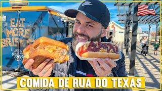 PROVANDO COMIDA DE RUA DO TEXAS ESTADOS UNIDOS