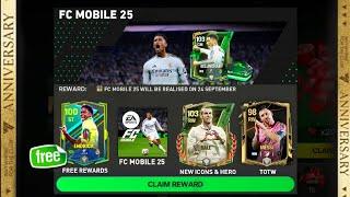 FC MOBILE 25 FREE GIFT & REALSED DATE!! FOOTBALL CENTER & ANIVERSARY EVENT IN FC MOBILE 25!