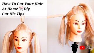 Comment couper ses pointes fourchues soi-même/ How To Cut His Tips Your Hair ️