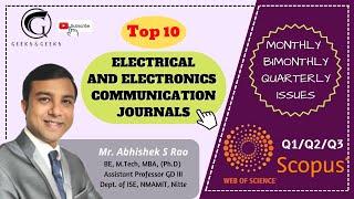 Top 10 Electrical and Electronics Communication Journals | Scopus and WoS indexed | Free Publication