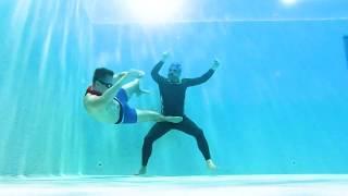 Underwater fight scene "Mortal combat" reenactmen