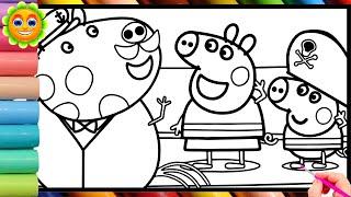 Peppa Pig and her Friends at beach ️ Peppa Pig Official Full Episodes .Peppa Pig Coloring Book