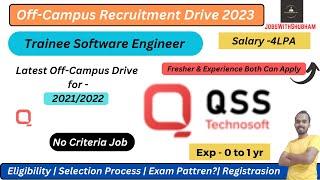 QSS Technosoft is Hiring | BE/B.Tech | Batch 2021/2022Can Apply️  @jobswithshubham