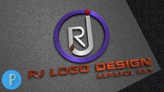 R J" 3D professional logo design on android mobile, Pixellab tutorial [ASRAFUL ART]