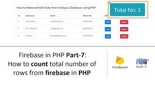 Firebase in PHP Part-7: How to count total number of rows from firebase in php