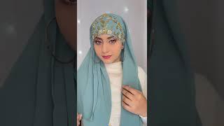 Luxury Instant Hijab | Wedding Hijab Style with Earrings #hijabstyle #hijabtutorial #wedding #luxury