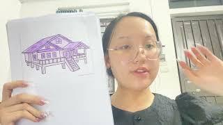 Share how to color a beautiful drawing of a stilt house