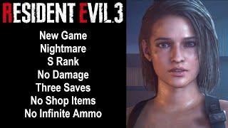 Resident Evil 3 Remake - S-Rank/Nightmare/No Damage Walkthrough (PC)