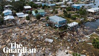 Drone footage shows the devastating aftermath of Hurricane Helene