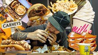 LATE NIGHT EATS ON SUNSET BLV, LOS ANGELES// CHILI CHEESE BURGERS,FRIES,SOFT SERVE (CARNEYS & MILK)