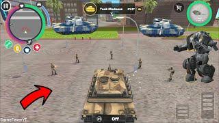 Rope Hero Vice Town - (Tank Madness vs Army Man Group) Brown Army Tank Destroy All Vehicles - HD