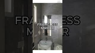 Frameless Vanity Mirror #bathroom #mirror #framelessglass #vanitymirror