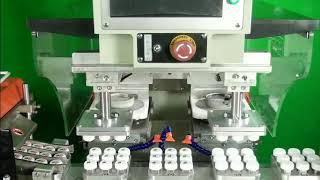 Fully Automatic Two-color Bottle Cap Pad Printing Machine  SPCT A28D1 印盖机