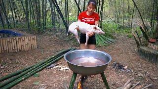 野营生活怎能没有大餐？清炖一只二师兄，这操作够不够豪气？