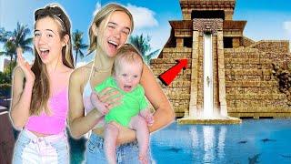 Riding the SHARK SLIDE in Atlantis! *WORLD's BIGGEST WATER PARK*