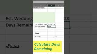 Calculate Days Remaining in Excel