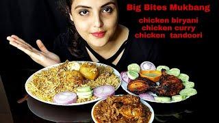 EATING KOLKATA STYLE CHICKEN BIRYANI | CHICKEN TANDOORI | SPICY CHICKEN KOSHA | FOOD EATING VIDEOS