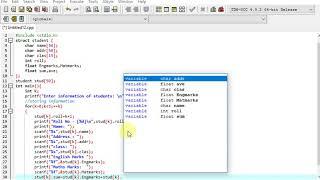 C Program to Store Information of Students Using Structure