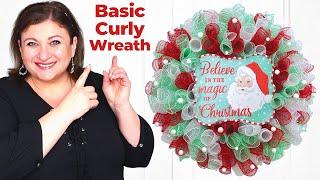 Easily Create a STUNNING Curly Deco Mesh Christmas Wreath at HOME!