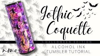 HALLOWEEN GOTHIC COQUETTE ALCOHOL INK TUMBLER TUTORIAL