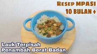 Resep mpasi 10 bulan | resep MPASI hati ayam santan dengan tahu dan kacang panjang