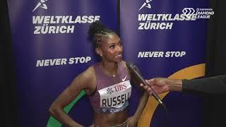 Olympic Champion Masai Russell Finishes Third In Zurich Diamond League 100m Hurdles [Interview]