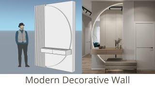 Modern Decorative Wall Design in SketchUp | Step-by-Step Tutorial