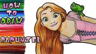 How to Draw Rapunzel and Pascal - learn to draw - drawing lessons - coloring pages