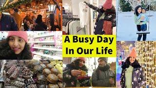 DayVlog #Europeలో వీళ్ళకి ఇదే పెద్ద పండుగ#Christmas market#Gluewine #shopping #TeluguVlogs Germany