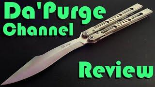 Black Balisong Da'Purge Channel Review (Titanium Butterfly Knife)