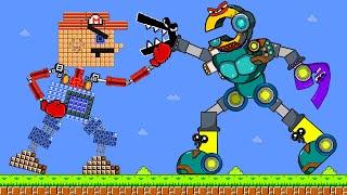 The Giant ROBOT Mario vs The Giant BIGGEST ROBOT Alphabet Lore | Game Animation