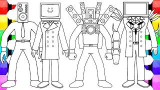 Skibidi Toilet - TITAN SPEAKERMAN & TITAN TV MAN Coloring Pages / How to Color All New Bosses / NCS