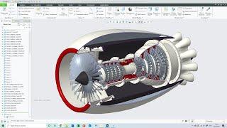 Jet Engine CAD Build and Assembly - PTC Creo Parametric - Creo with Chris - Solidworks compatible