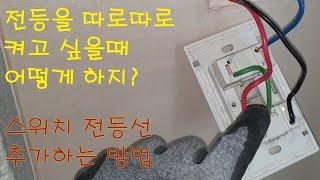 스위치 추가하기 (전등스위치,전선추가,셀프스위치분리)