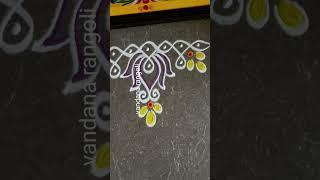 Easy and Beautiful border rangoli designs #vandana #rangoli #muggulu #viral #borderrangoli