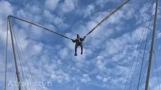 The Human Slingshot Extreme Attraction in Amusement Park in Poland Wladyslawowo w.sowinski