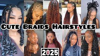 ‼️CUTE BRAIDED HAIRSTYLES FOR BLACK WOMEN #braids #1millionviews