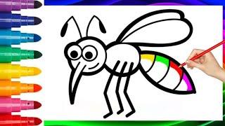 ️ Easy Mosquito Drawing for Kids | Step-by-Step Drawing Tutorial 