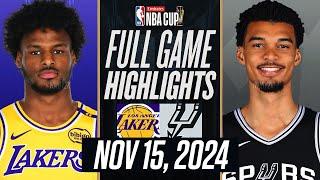 LAKERS vs SPURS FULL GAME HIGHLIGHTS NOVEMBER 15, 2024 EMIRATES NBA CUP   FULL GAME HIGHLIGHTS 2K25