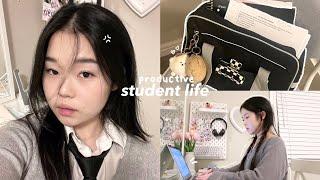 5AM STUDY VLOG: VERY productive uni days, new school bag, midterms, etc.