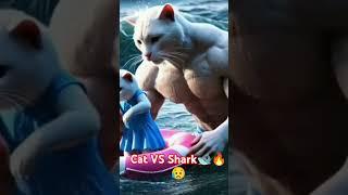 Cat VS Shark #smartcat #cat #shorts #ai